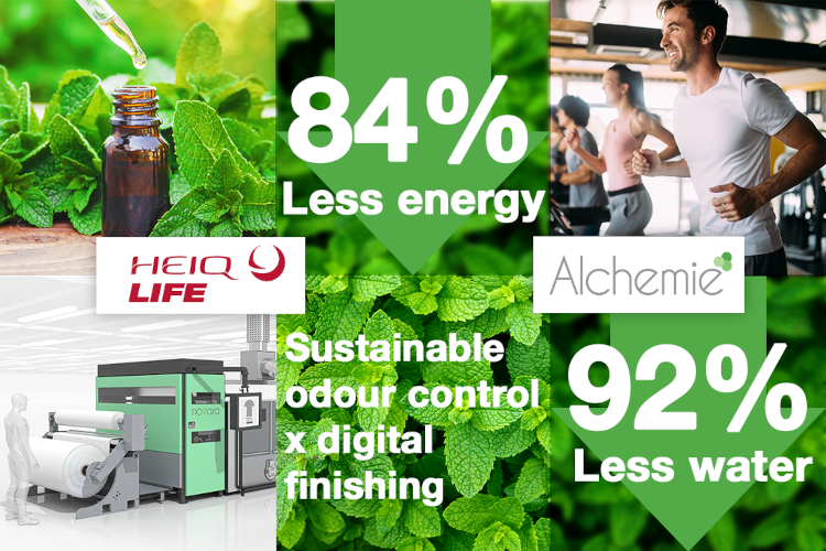 合作伙伴新闻：Alchemie Technology 和 HeiQ 改变了气味控制纺织品整理的可持续性——节能 84%
