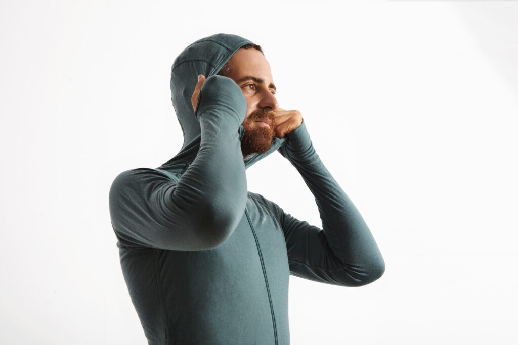 Man in thermal baselayer wear ninja suit set